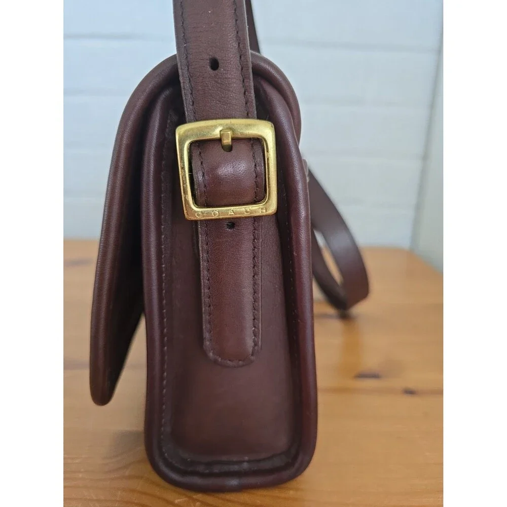 Vintage Coach Allison Flap Bag 9072 Mahogany Leather 90's